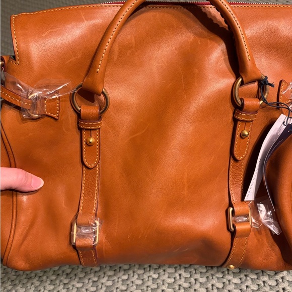 Dooney & Bourke Orange Leather Satchel - Picture 4 of 5